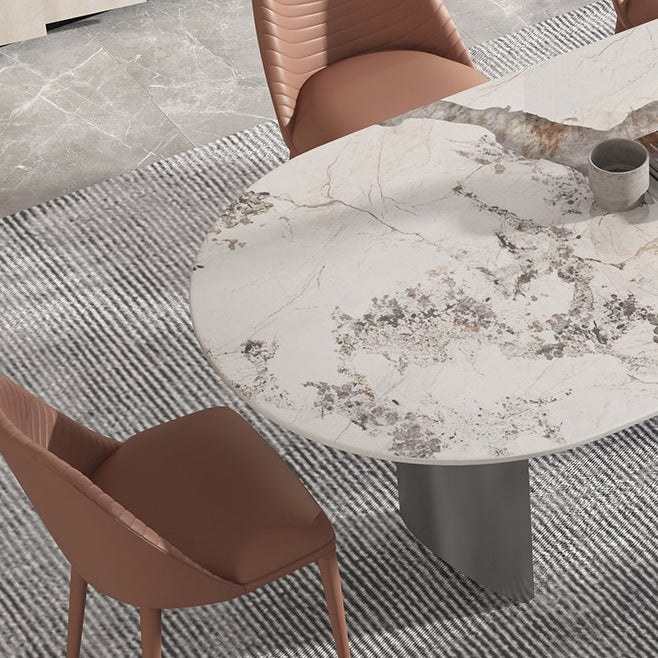 Minimalist Design 1/4/5/7 Pieces Furniture Oval Sintered Stone Top Dining Room Table Set Clearhalo 'Dining Room Sets' 'Dining Tables & Seating' 'dining_room_set' 'furn' 'furn_dining_room_set' 'Furniture' 'furniture_dining_room_set' 'Kitchen & Dining Furniture' 'kitchen&dining_furn' 'kitchen' 4693112