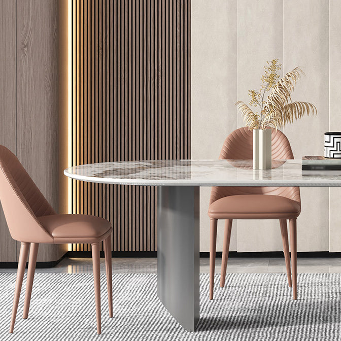 Minimalist Design 1/4/5/7 Pieces Furniture Oval Sintered Stone Top Dining Room Table Set Clearhalo 'Dining Room Sets' 'Dining Tables & Seating' 'dining_room_set' 'furn' 'furn_dining_room_set' 'Furniture' 'furniture_dining_room_set' 'Kitchen & Dining Furniture' 'kitchen&dining_furn' 'kitchen' 4693113