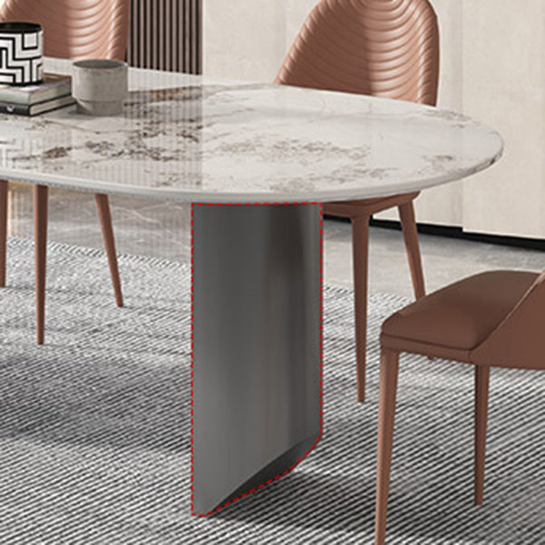 Minimalist Design 1/4/5/7 Pieces Furniture Oval Sintered Stone Top Dining Room Table Set Clearhalo 'Dining Room Sets' 'Dining Tables & Seating' 'dining_room_set' 'furn' 'furn_dining_room_set' 'Furniture' 'furniture_dining_room_set' 'Kitchen & Dining Furniture' 'kitchen&dining_furn' 'kitchen' 4693114