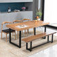 Industrial 1/2/5/7 Pieces Rectangle Dining Set Solid Wood Dining Table with Chairs 5 Pieces: Table, 3 Chairs, 1 Bench Clearhalo 'Dining Room Sets' 'Dining Tables & Seating' 'dining_room_set' 'furn' 'furn_dining_room_set' 'Furniture' 'furniture_dining_room_set' 'Kitchen & Dining Furniture' 'kitchen&dining_furn' 'kitchen' 4693126