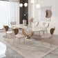 Glam 1/4/5/7 Pieces Dining Set Sintered Stone Dining Table Set for Dining Areas 7 Pieces: Table, 6 Chairs Clearhalo 'Dining Room Sets' 'Dining Tables & Seating' 'dining_room_set' 'furn' 'furn_dining_room_set' 'Furniture' 'furniture_dining_room_set' 'Kitchen & Dining Furniture' 'kitchen&dining_furn' 'kitchen' 4693154