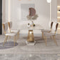 Glam 1/4/5/7 Pieces Dining Set Sintered Stone Dining Table Set for Dining Areas 5 Pieces: Table, 4 Chairs Clearhalo 'Dining Room Sets' 'Dining Tables & Seating' 'dining_room_set' 'furn' 'furn_dining_room_set' 'Furniture' 'furniture_dining_room_set' 'Kitchen & Dining Furniture' 'kitchen&dining_furn' 'kitchen' 4693155