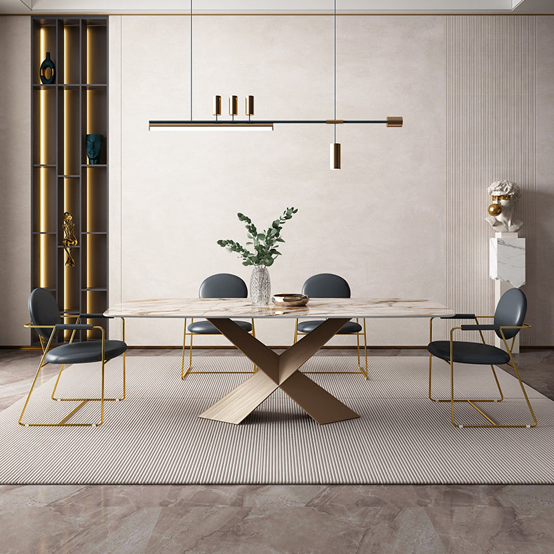 Glam 1/2/5/6/7 Pieces Dining Set Sintered Stone Dining Table Set 5 Pieces: Table, 4 Chairs Clearhalo 'Dining Room Sets' 'Dining Tables & Seating' 'dining_room_set' 'furn' 'furn_dining_room_set' 'Furniture' 'furniture_dining_room_set' 'Kitchen & Dining Furniture' 'kitchen&dining_furn' 'kitchen' 4693173