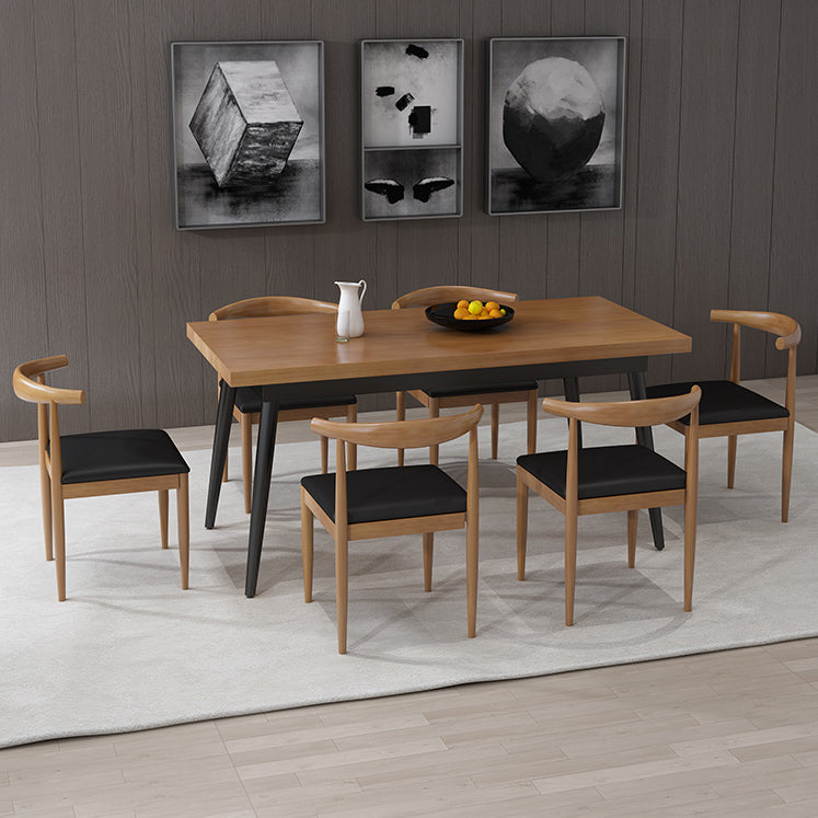 Industrial 1/2/5/7 Pieces Dining Set Solid Wood Dining Table Set Clearhalo 'Dining Room Sets' 'Dining Tables & Seating' 'dining_room_set' 'furn' 'furn_dining_room_set' 'Furniture' 'furniture_dining_room_set' 'Kitchen & Dining Furniture' 'kitchen&dining_furn' 'kitchen' 4693239