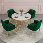 Glam 1/5 Pieces Dining Set Sintered Stone Dining Table Set for Dining Areas 5 Pieces: Table, 4 Green Chairs Clearhalo 'Dining Room Sets' 'Dining Tables & Seating' 'dining_room_set' 'furn' 'furn_dining_room_set' 'Furniture' 'furniture_dining_room_set' 'Kitchen & Dining Furniture' 'kitchen&dining_furn' 'kitchen' 4693253
