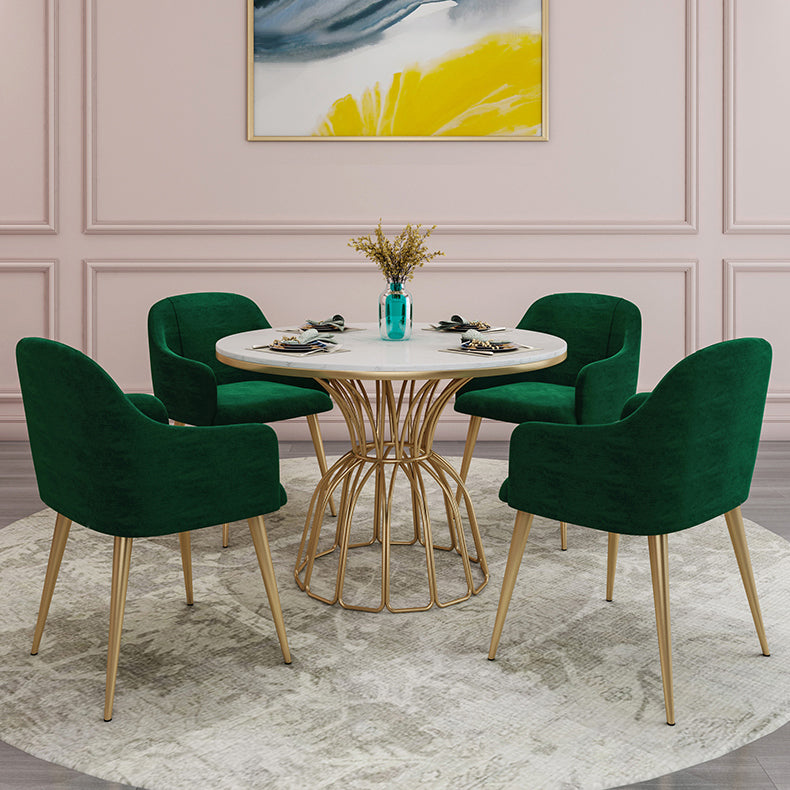 Glam 1/5 Pieces Dining Set Sintered Stone Dining Table Set for Dining Areas Clearhalo 'Dining Room Sets' 'Dining Tables & Seating' 'dining_room_set' 'furn' 'furn_dining_room_set' 'Furniture' 'furniture_dining_room_set' 'Kitchen & Dining Furniture' 'kitchen&dining_furn' 'kitchen' 4693254