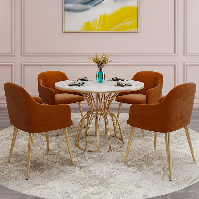 Glam 1/5 Pieces Dining Set Sintered Stone Dining Table Set for Dining Areas Clearhalo 'Dining Room Sets' 'Dining Tables & Seating' 'dining_room_set' 'furn' 'furn_dining_room_set' 'Furniture' 'furniture_dining_room_set' 'Kitchen & Dining Furniture' 'kitchen&dining_furn' 'kitchen' 4693260