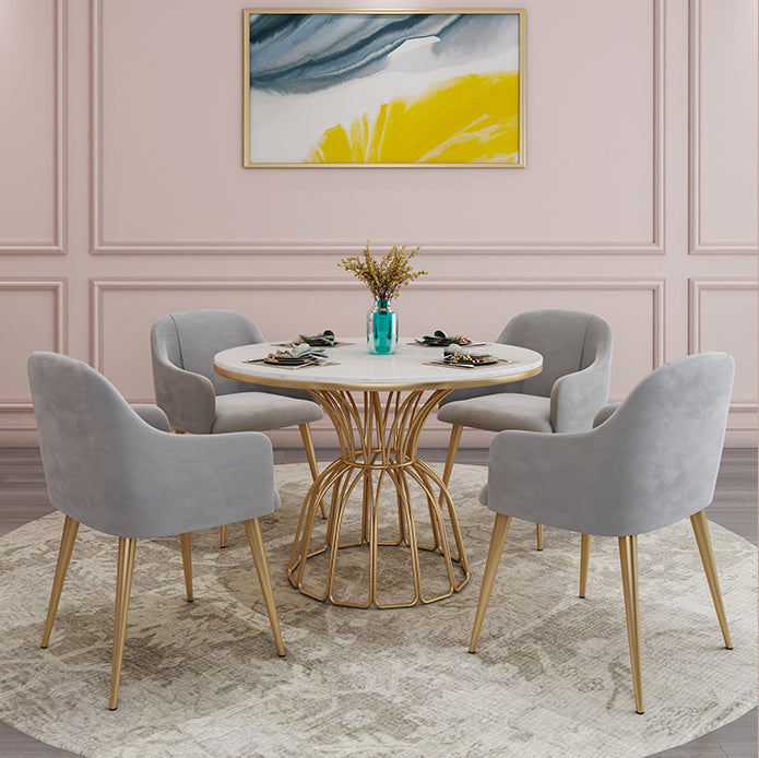 Glam 1/5 Pieces Dining Set Sintered Stone Dining Table Set for Dining Areas Clearhalo 'Dining Room Sets' 'Dining Tables & Seating' 'dining_room_set' 'furn' 'furn_dining_room_set' 'Furniture' 'furniture_dining_room_set' 'Kitchen & Dining Furniture' 'kitchen&dining_furn' 'kitchen' 4693261