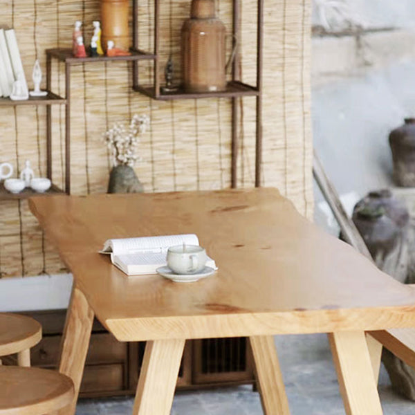 Rectangle Wooden Dining Table for Restaurant Modern Pine Table in Nature with 4 Legs Clearhalo ' dining_table' 'Dining Tables & Seating' 'Dining Tables' 'furn' 'furn_dining_table' 'Furniture' 'furniture_dining_table' 'Kitchen & Dining Furniture' 'kitchen&dining_furn' 'kitchen' 'kitchen_dining_table' 4693273