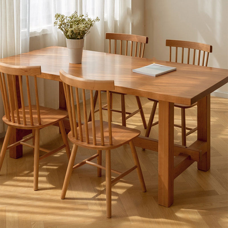 Solid Pine Wood Dining Table Modern Rectangle Table with Trestle Base 70.9"L x 31.5"W x 29.5"H Without Chairs Clearhalo ' dining_table' 'Dining Tables & Seating' 'Dining Tables' 'furn' 'furn_dining_table' 'Furniture' 'furniture_dining_table' 'Kitchen & Dining Furniture' 'kitchen&dining_furn' 'kitchen' 'kitchen_dining_table' 4693295