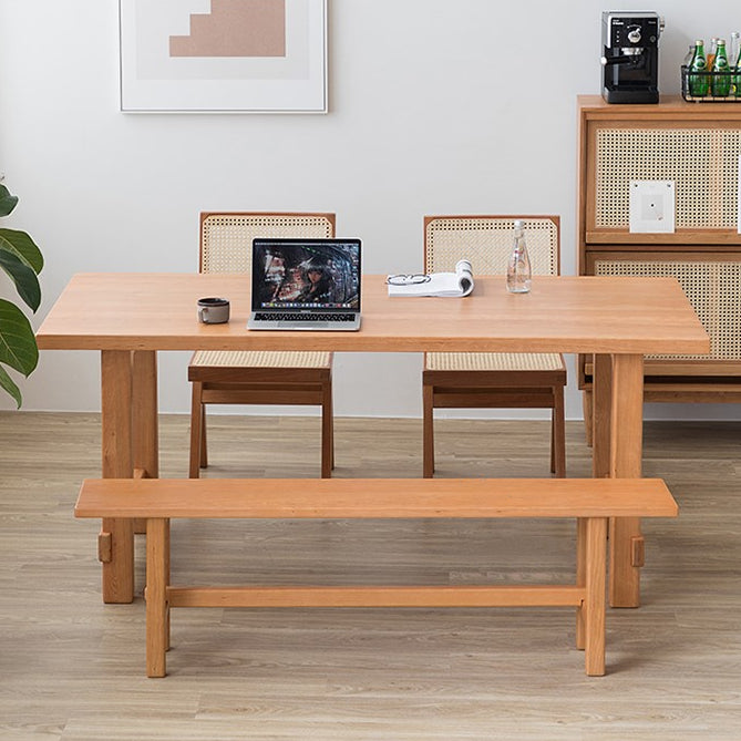 Solid Pine Wood Dining Table Modern Rectangle Table with Trestle Base 78.7"L x 31.5"W x 29.5"H Without Chairs Clearhalo ' dining_table' 'Dining Tables & Seating' 'Dining Tables' 'furn' 'furn_dining_table' 'Furniture' 'furniture_dining_table' 'Kitchen & Dining Furniture' 'kitchen&dining_furn' 'kitchen' 'kitchen_dining_table' 4693296