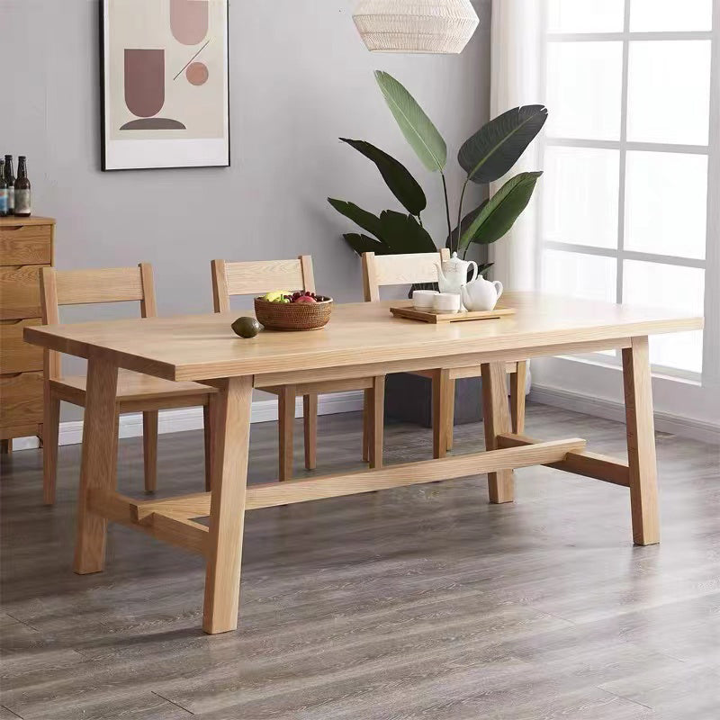 Rectangle Wooden Dining Table for Restaurant Modern Pine Table with Trestle Base 63"L x 27.6"W x 29.5"H Without Chairs Clearhalo ' dining_table' 'Dining Tables & Seating' 'Dining Tables' 'furn' 'furn_dining_table' 'Furniture' 'furniture_dining_table' 'Kitchen & Dining Furniture' 'kitchen&dining_furn' 'kitchen' 'kitchen_dining_table' 4693325