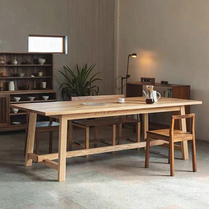 Rectangle Wooden Dining Table for Restaurant Modern Pine Table with Trestle Base 70.9"L x 31.5"W x 29.5"H Without Chairs Clearhalo ' dining_table' 'Dining Tables & Seating' 'Dining Tables' 'furn' 'furn_dining_table' 'Furniture' 'furniture_dining_table' 'Kitchen & Dining Furniture' 'kitchen&dining_furn' 'kitchen' 'kitchen_dining_table' 4693326