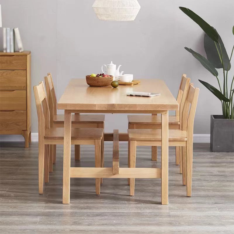 Rectangle Wooden Dining Table for Restaurant Modern Pine Table with Trestle Base 78.7"L x 31.5"W x 29.5"H Without Chairs Clearhalo ' dining_table' 'Dining Tables & Seating' 'Dining Tables' 'furn' 'furn_dining_table' 'Furniture' 'furniture_dining_table' 'Kitchen & Dining Furniture' 'kitchen&dining_furn' 'kitchen' 'kitchen_dining_table' 4693327