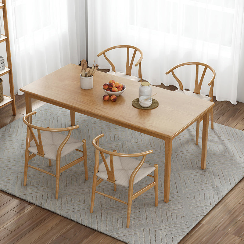 Rectangle Simplicity Dining Table Wood Color Fixed Table of Pinewood Solid Wood 63"L x 27.6"W x 29.5"H Without Chairs Clearhalo ' dining_table' 'Dining Tables & Seating' 'Dining Tables' 'furn' 'furn_dining_table' 'Furniture' 'furniture_dining_table' 'Kitchen & Dining Furniture' 'kitchen&dining_furn' 'kitchen' 'kitchen_dining_table' 4693336