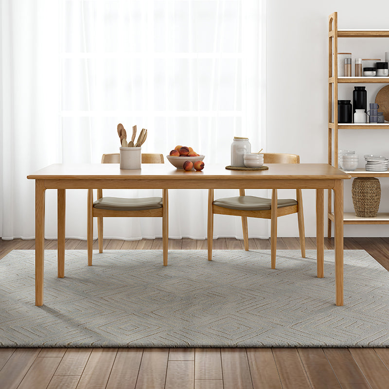 Rectangle Simplicity Dining Table Wood Color Fixed Table of Pinewood Solid Wood 86.6"L x 35.4"W x 29.5"H Without Chairs Clearhalo ' dining_table' 'Dining Tables & Seating' 'Dining Tables' 'furn' 'furn_dining_table' 'Furniture' 'furniture_dining_table' 'Kitchen & Dining Furniture' 'kitchen&dining_furn' 'kitchen' 'kitchen_dining_table' 4693339