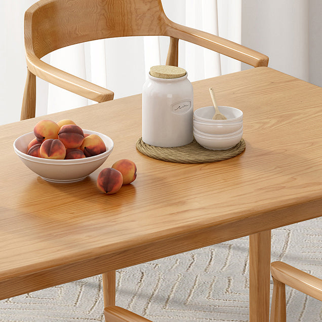 Rectangle Simplicity Dining Table Wood Color Fixed Table of Pinewood Solid Wood Clearhalo ' dining_table' 'Dining Tables & Seating' 'Dining Tables' 'furn' 'furn_dining_table' 'Furniture' 'furniture_dining_table' 'Kitchen & Dining Furniture' 'kitchen&dining_furn' 'kitchen' 'kitchen_dining_table' 4693341