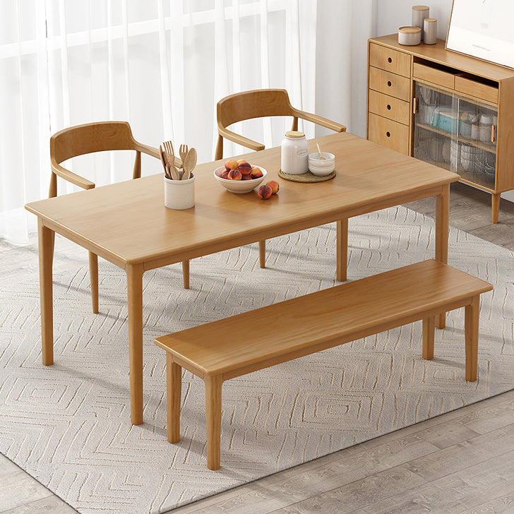 Rectangle Simplicity Dining Table Wood Color Fixed Table of Pinewood Solid Wood Clearhalo ' dining_table' 'Dining Tables & Seating' 'Dining Tables' 'furn' 'furn_dining_table' 'Furniture' 'furniture_dining_table' 'Kitchen & Dining Furniture' 'kitchen&dining_furn' 'kitchen' 'kitchen_dining_table' 4693349