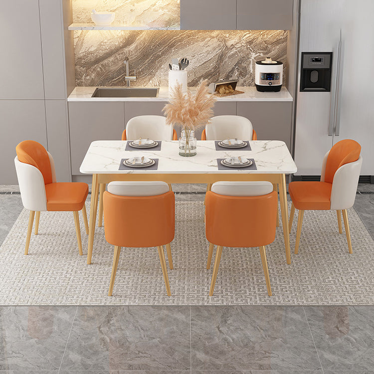 Traditional Luxury Dining Table Sintered Stone Dining Table with Metal Base Gold 47.2"L x 23.6"W x 29.5"H Without Chairs Clearhalo ' dining_table' 'Dining Tables & Seating' 'Dining Tables' 'furn' 'furn_dining_table' 'Furniture' 'furniture_dining_table' 'Kitchen & Dining Furniture' 'kitchen&dining_furn' 'kitchen' 'kitchen_dining_table' 4693377