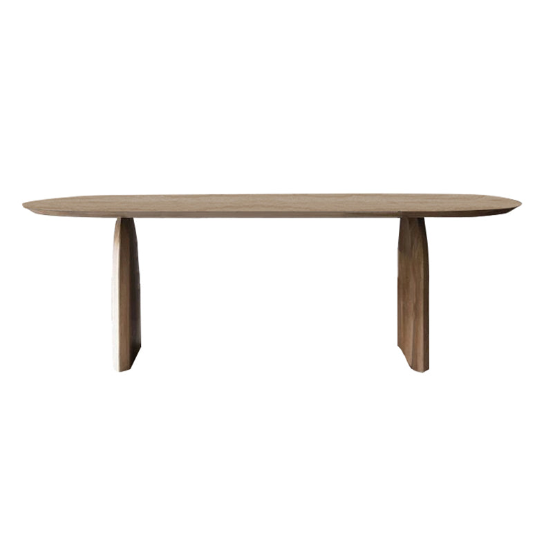 Oval Solid Pinewood Dining Table Simplicity Double Pedestal Table for Dining Room Without Chairs Clearhalo ' dining_table' 'Dining Tables & Seating' 'Dining Tables' 'furn' 'furn_dining_table' 'Furniture' 'furniture_dining_table' 'Kitchen & Dining Furniture' 'kitchen&dining_furn' 'kitchen' 'kitchen_dining_table' 4693392