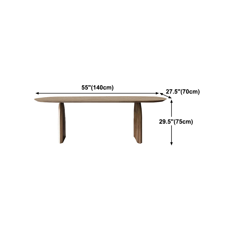 Oval Solid Pinewood Dining Table Simplicity Double Pedestal Table for Dining Room Clearhalo ' dining_table' 'Dining Tables & Seating' 'Dining Tables' 'furn' 'furn_dining_table' 'Furniture' 'furniture_dining_table' 'Kitchen & Dining Furniture' 'kitchen&dining_furn' 'kitchen' 'kitchen_dining_table' 4693394