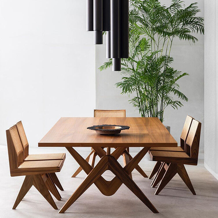 Rectangle Pine Wood Table with Trestle Base Modern Dining Table for Restaurant 78.7"L x 31.5"W x 29.5"H Without Chairs Clearhalo ' dining_table' 'Dining Tables & Seating' 'Dining Tables' 'furn' 'furn_dining_table' 'Furniture' 'furniture_dining_table' 'Kitchen & Dining Furniture' 'kitchen&dining_furn' 'kitchen' 'kitchen_dining_table' 4693416