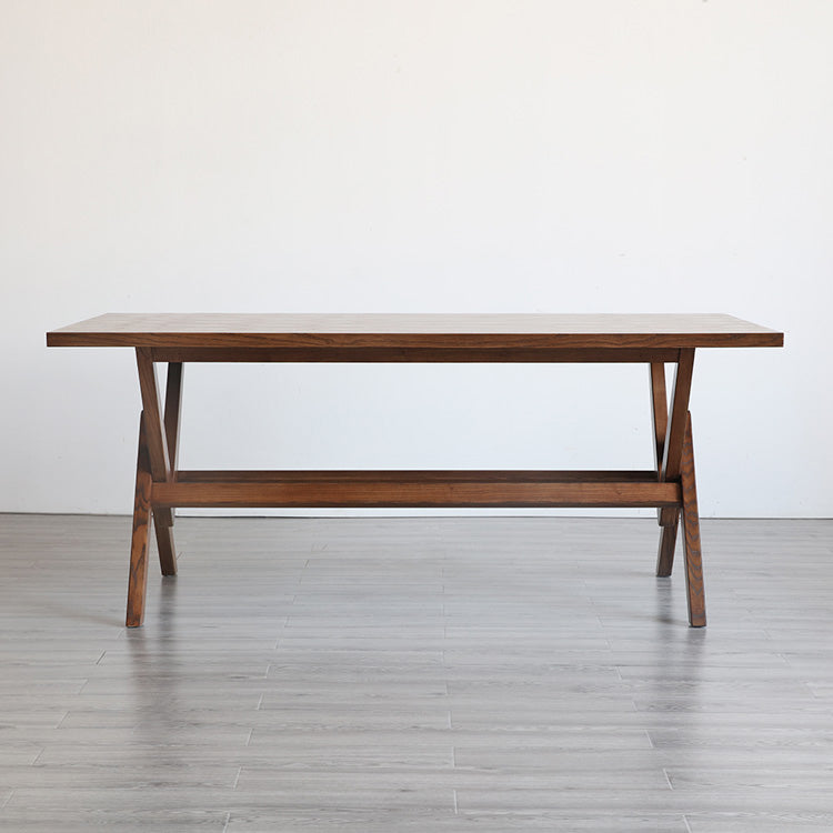 Rectangle Pine Wood Table with Trestle Base Modern Dining Table for Restaurant Clearhalo ' dining_table' 'Dining Tables & Seating' 'Dining Tables' 'furn' 'furn_dining_table' 'Furniture' 'furniture_dining_table' 'Kitchen & Dining Furniture' 'kitchen&dining_furn' 'kitchen' 'kitchen_dining_table' 4693425