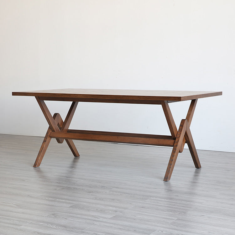 Rectangle Pine Wood Table with Trestle Base Modern Dining Table for Restaurant Clearhalo ' dining_table' 'Dining Tables & Seating' 'Dining Tables' 'furn' 'furn_dining_table' 'Furniture' 'furniture_dining_table' 'Kitchen & Dining Furniture' 'kitchen&dining_furn' 'kitchen' 'kitchen_dining_table' 4693427