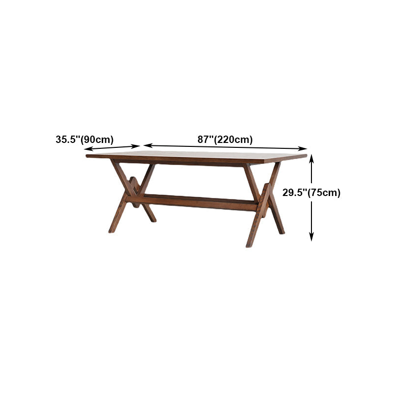 Rectangle Pine Wood Table with Trestle Base Modern Dining Table for Restaurant Clearhalo ' dining_table' 'Dining Tables & Seating' 'Dining Tables' 'furn' 'furn_dining_table' 'Furniture' 'furniture_dining_table' 'Kitchen & Dining Furniture' 'kitchen&dining_furn' 'kitchen' 'kitchen_dining_table' 4693432