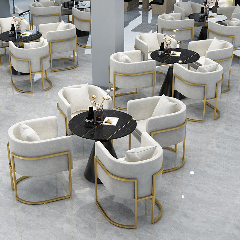 Sintered Stone Dining Table Modern Round Dining Table with Pedestal Base Black Gold 27.6"L x 27.6"W x 29.5"H Without Chairs Clearhalo ' dining_table' 'Dining Tables & Seating' 'Dining Tables' 'furn' 'furn_dining_table' 'Furniture' 'furniture_dining_table' 'Kitchen & Dining Furniture' 'kitchen&dining_furn' 'kitchen' 'kitchen_dining_table' 4693438