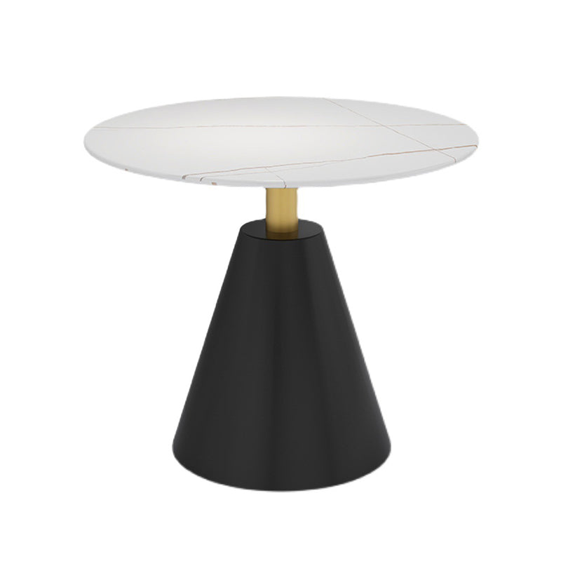 Sintered Stone Dining Table Modern Round Dining Table with Pedestal Base White Gold Without Chairs Clearhalo ' dining_table' 'Dining Tables & Seating' 'Dining Tables' 'furn' 'furn_dining_table' 'Furniture' 'furniture_dining_table' 'Kitchen & Dining Furniture' 'kitchen&dining_furn' 'kitchen' 'kitchen_dining_table' 4693439