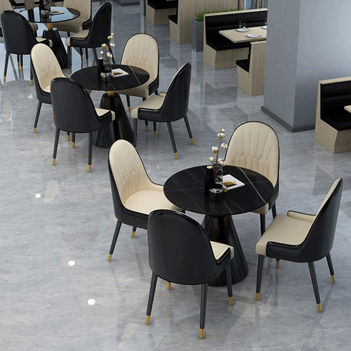 Sintered Stone Dining Table Modern Round Dining Table with Pedestal Base Clearhalo ' dining_table' 'Dining Tables & Seating' 'Dining Tables' 'furn' 'furn_dining_table' 'Furniture' 'furniture_dining_table' 'Kitchen & Dining Furniture' 'kitchen&dining_furn' 'kitchen' 'kitchen_dining_table' 4693445