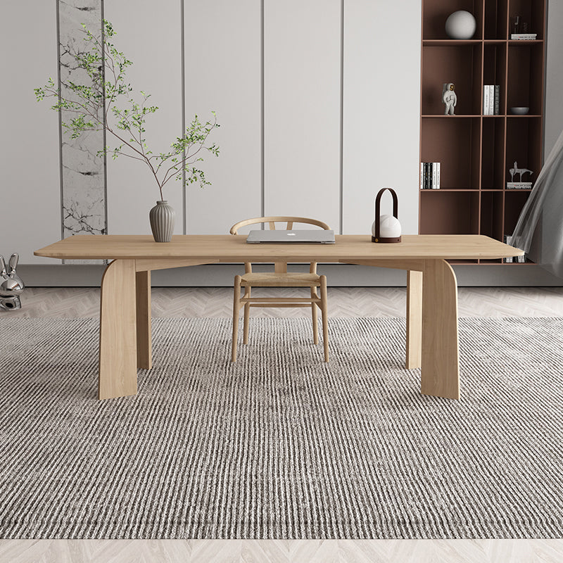 Rectangle 4 Legs Dining Table Simple Style Solid Wood Dinette Table for Home 78.7"L x 31.5"W x 29.5"H Without Chairs Clearhalo ' dining_table' 'Dining Tables & Seating' 'Dining Tables' 'furn' 'furn_dining_table' 'Furniture' 'furniture_dining_table' 'Kitchen & Dining Furniture' 'kitchen&dining_furn' 'kitchen' 'kitchen_dining_table' 4693452
