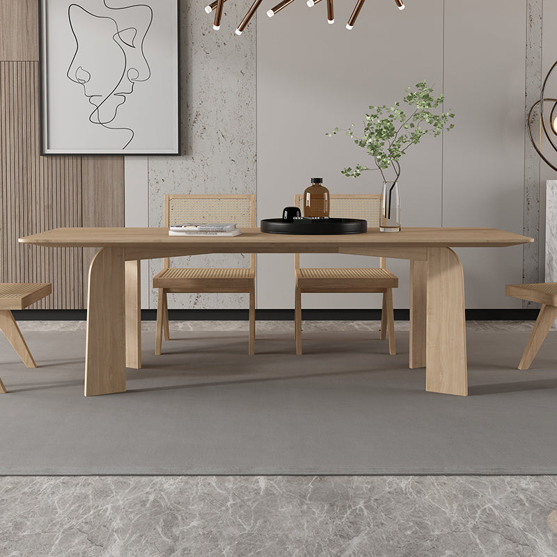 Rectangle 4 Legs Dining Table Simple Style Solid Wood Dinette Table for Home 86.6"L x 35.4"W x 29.5"H Without Chairs Clearhalo ' dining_table' 'Dining Tables & Seating' 'Dining Tables' 'furn' 'furn_dining_table' 'Furniture' 'furniture_dining_table' 'Kitchen & Dining Furniture' 'kitchen&dining_furn' 'kitchen' 'kitchen_dining_table' 4693453