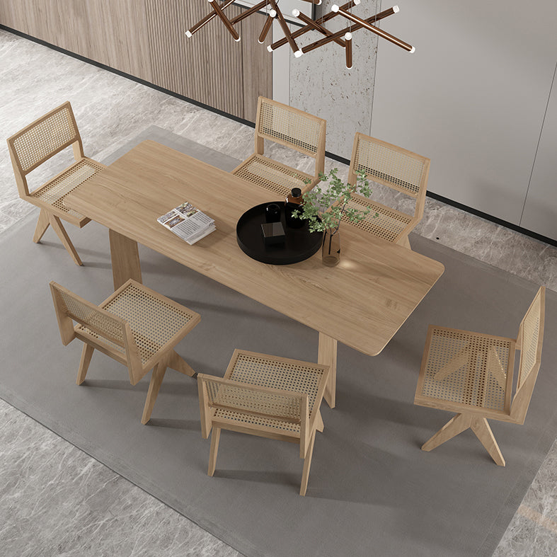 Rectangle 4 Legs Dining Table Simple Style Solid Wood Dinette Table for Home Clearhalo ' dining_table' 'Dining Tables & Seating' 'Dining Tables' 'furn' 'furn_dining_table' 'Furniture' 'furniture_dining_table' 'Kitchen & Dining Furniture' 'kitchen&dining_furn' 'kitchen' 'kitchen_dining_table' 4693461