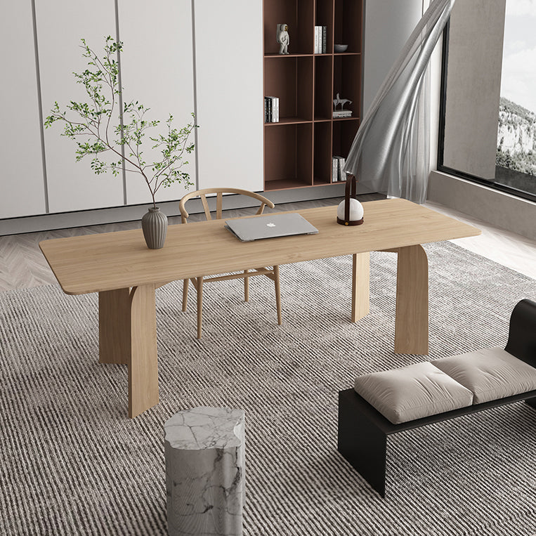 Rectangle 4 Legs Dining Table Simple Style Solid Wood Dinette Table for Home Clearhalo ' dining_table' 'Dining Tables & Seating' 'Dining Tables' 'furn' 'furn_dining_table' 'Furniture' 'furniture_dining_table' 'Kitchen & Dining Furniture' 'kitchen&dining_furn' 'kitchen' 'kitchen_dining_table' 4693462