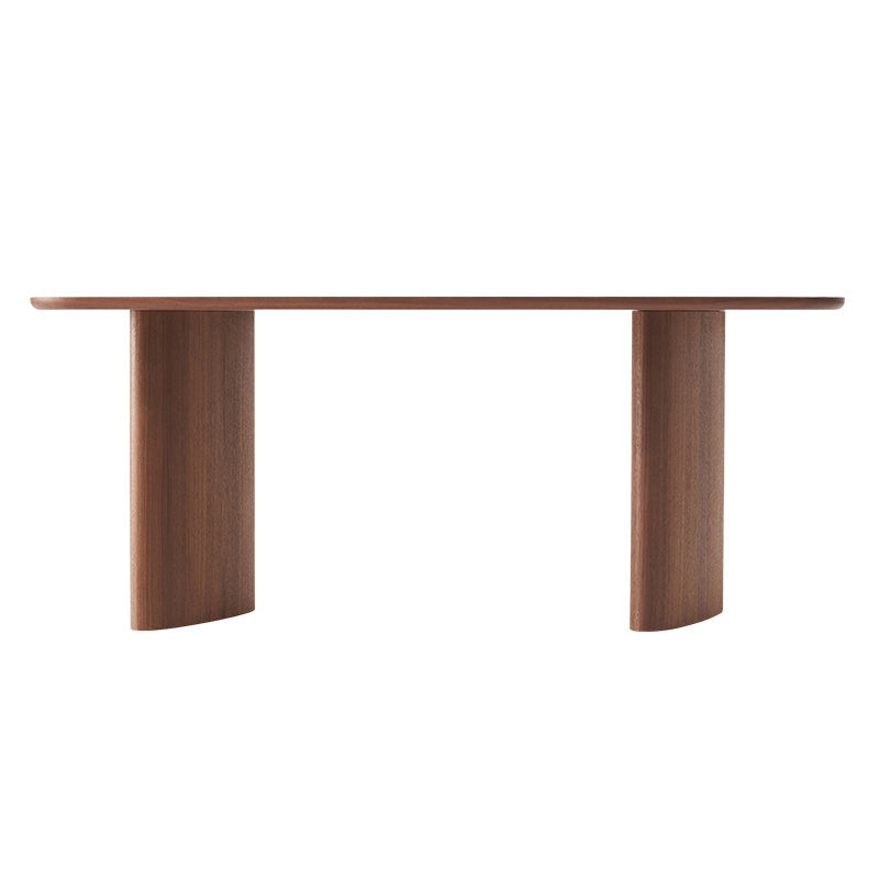 Rectangle Pine Wood Dining Table for Restaurant Modern Table with Double Pedestal Base Brown Without Chairs Clearhalo ' dining_table' 'Dining Tables & Seating' 'Dining Tables' 'furn' 'furn_dining_table' 'Furniture' 'furniture_dining_table' 'Kitchen & Dining Furniture' 'kitchen&dining_furn' 'kitchen' 'kitchen_dining_table' 4693475