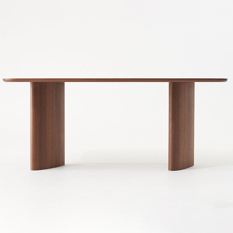 Rectangle Pine Wood Dining Table for Restaurant Modern Table with Double Pedestal Base Clearhalo ' dining_table' 'Dining Tables & Seating' 'Dining Tables' 'furn' 'furn_dining_table' 'Furniture' 'furniture_dining_table' 'Kitchen & Dining Furniture' 'kitchen&dining_furn' 'kitchen' 'kitchen_dining_table' 4693481