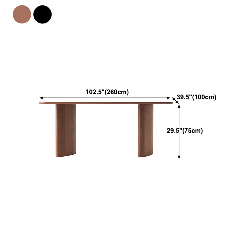 Rectangle Pine Wood Dining Table for Restaurant Modern Table with Double Pedestal Base Clearhalo ' dining_table' 'Dining Tables & Seating' 'Dining Tables' 'furn' 'furn_dining_table' 'Furniture' 'furniture_dining_table' 'Kitchen & Dining Furniture' 'kitchen&dining_furn' 'kitchen' 'kitchen_dining_table' 4693489