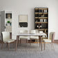 Modern Stone Rectangle Dining Table Home Kitchen Dinner Tripod Base Dining Table White 55.1"L x 31.5"W x 29.5"H Without Chairs Clearhalo ' dining_table' 'Dining Tables & Seating' 'Dining Tables' 'furn' 'furn_dining_table' 'Furniture' 'furniture_dining_table' 'Kitchen & Dining Furniture' 'kitchen&dining_furn' 'kitchen' 'kitchen_dining_table' 4693495