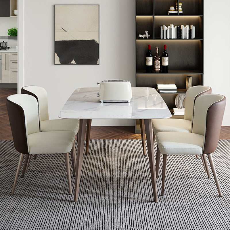 Modern Stone Rectangle Dining Table Home Kitchen Dinner Tripod Base Dining Table White 63"L x 31.5"W x 29.5"H Without Chairs Clearhalo ' dining_table' 'Dining Tables & Seating' 'Dining Tables' 'furn' 'furn_dining_table' 'Furniture' 'furniture_dining_table' 'Kitchen & Dining Furniture' 'kitchen&dining_furn' 'kitchen' 'kitchen_dining_table' 4693496