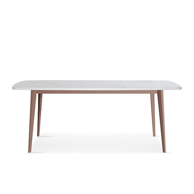 Modern Stone Rectangle Dining Table Home Kitchen Dinner Tripod Base Dining Table White 51.2"L x 27.6"W x 29.5"H Without Chairs Clearhalo ' dining_table' 'Dining Tables & Seating' 'Dining Tables' 'furn' 'furn_dining_table' 'Furniture' 'furniture_dining_table' 'Kitchen & Dining Furniture' 'kitchen&dining_furn' 'kitchen' 'kitchen_dining_table' 4693498