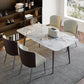 Modern Stone Rectangle Dining Table Home Kitchen Dinner Tripod Base Dining Table Matte White Without Chairs Clearhalo ' dining_table' 'Dining Tables & Seating' 'Dining Tables' 'furn' 'furn_dining_table' 'Furniture' 'furniture_dining_table' 'Kitchen & Dining Furniture' 'kitchen&dining_furn' 'kitchen' 'kitchen_dining_table' 4693503
