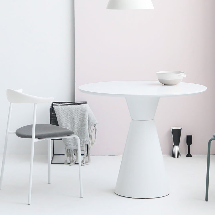 Modern Tulip Base Dining Table Wood and Steel Round Dinette Table for Dining Room White 23.6"L x 23.6"W x 28.3"H Without Chairs Clearhalo ' dining_table' 'Dining Tables & Seating' 'Dining Tables' 'furn' 'furn_dining_table' 'Furniture' 'furniture_dining_table' 'Kitchen & Dining Furniture' 'kitchen&dining_furn' 'kitchen' 'kitchen_dining_table' 4693510