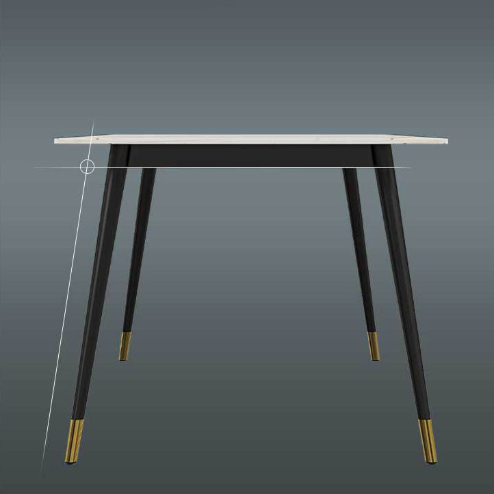 Stone Dining Table Contemporary Dining Table with 4 Black Legs Clearhalo ' dining_table' 'Dining Tables & Seating' 'Dining Tables' 'furn' 'furn_dining_table' 'Furniture' 'furniture_dining_table' 'Kitchen & Dining Furniture' 'kitchen&dining_furn' 'kitchen' 'kitchen_dining_table' 4693536