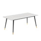 Stone Dining Table Contemporary Dining Table with 4 Black Legs White Without Chairs Clearhalo ' dining_table' 'Dining Tables & Seating' 'Dining Tables' 'furn' 'furn_dining_table' 'Furniture' 'furniture_dining_table' 'Kitchen & Dining Furniture' 'kitchen&dining_furn' 'kitchen' 'kitchen_dining_table' 4693539