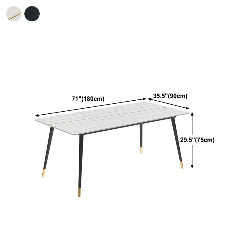 Stone Dining Table Contemporary Dining Table with 4 Black Legs Clearhalo ' dining_table' 'Dining Tables & Seating' 'Dining Tables' 'furn' 'furn_dining_table' 'Furniture' 'furniture_dining_table' 'Kitchen & Dining Furniture' 'kitchen&dining_furn' 'kitchen' 'kitchen_dining_table' 4693546
