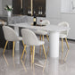 Modern Sintered Stone Dining Table 4 Legs Dining Table for Dining Room White 94.5"L x 35.4"W x 29.5"H Without Chairs Clearhalo ' dining_table' 'Dining Tables & Seating' 'Dining Tables' 'furn' 'furn_dining_table' 'Furniture' 'furniture_dining_table' 'Kitchen & Dining Furniture' 'kitchen&dining_furn' 'kitchen' 'kitchen_dining_table' 4693577