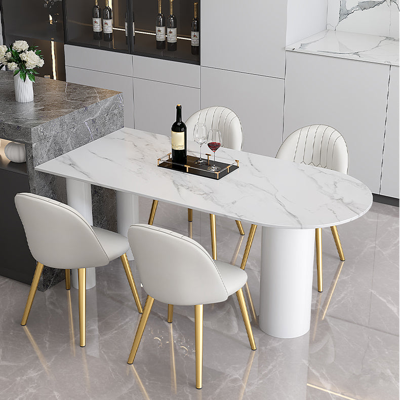 Modern Sintered Stone Dining Table 4 Legs Dining Table for Dining Room Clearhalo ' dining_table' 'Dining Tables & Seating' 'Dining Tables' 'furn' 'furn_dining_table' 'Furniture' 'furniture_dining_table' 'Kitchen & Dining Furniture' 'kitchen&dining_furn' 'kitchen' 'kitchen_dining_table' 4693582