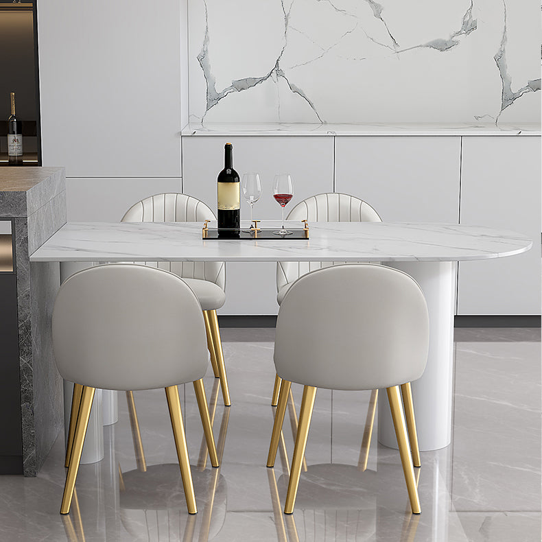 Modern Sintered Stone Dining Table 4 Legs Dining Table for Dining Room Clearhalo ' dining_table' 'Dining Tables & Seating' 'Dining Tables' 'furn' 'furn_dining_table' 'Furniture' 'furniture_dining_table' 'Kitchen & Dining Furniture' 'kitchen&dining_furn' 'kitchen' 'kitchen_dining_table' 4693584